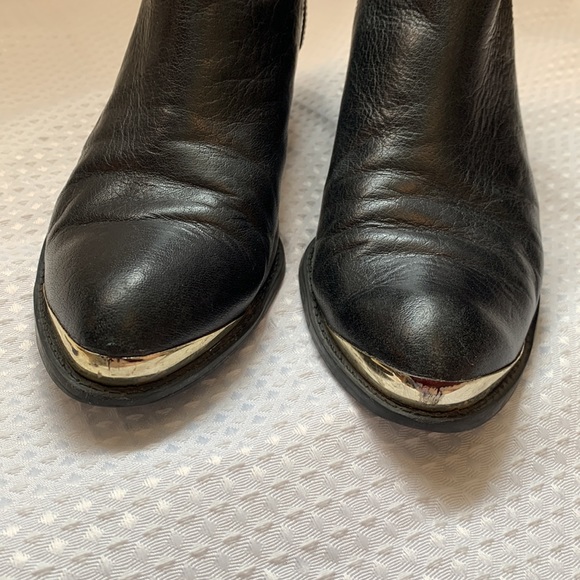 Enzo Angiolini Metal Toe ankle boots black leather 8.5 - Picture 2 of 9